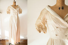 Rare Vintage 1950s Lucie Ann Silk Satin Dressing Gown // ONH Item 1860