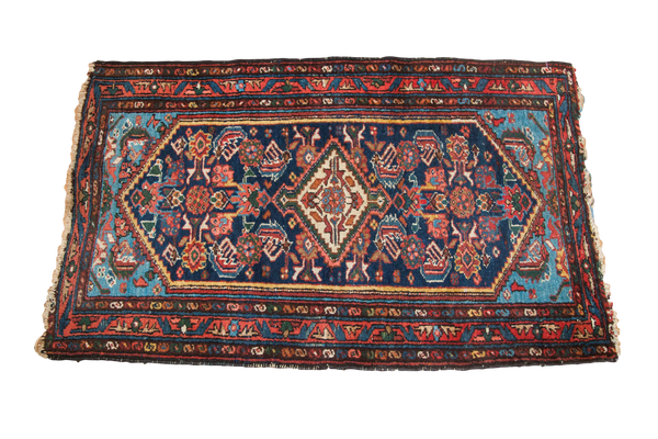 2.5x4 Vintage Blue Hamadan Rug // ONH Item 1863