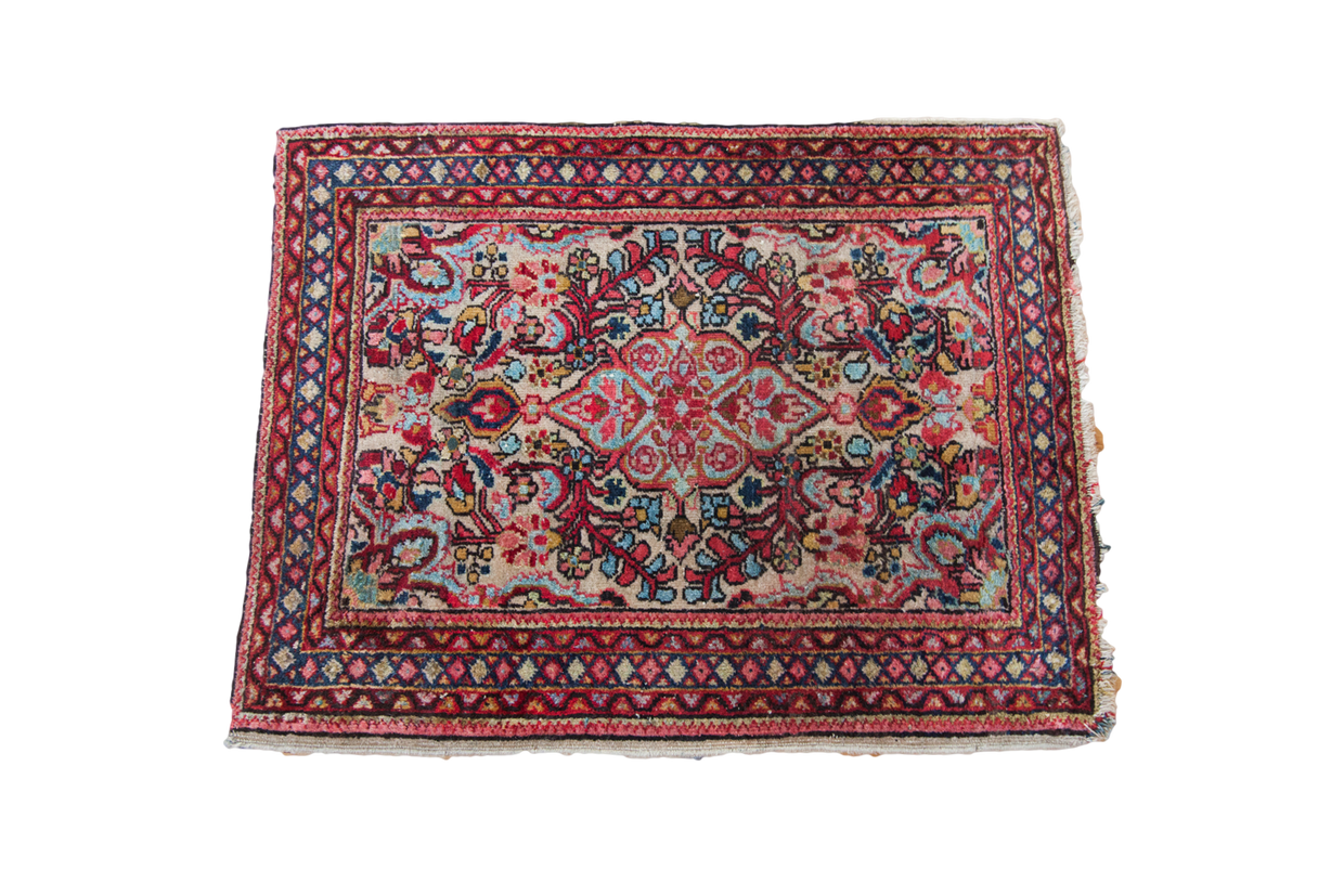 2x2.5 Small Persian Sarouk Rug Mat // ONH Item 1865