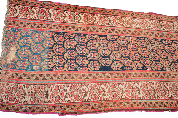 3x8.5 Antique Kurdish Persian Wide Rug Runner // ONH Item 1875