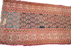 3x8.5 Antique Kurdish Persian Wide Rug Runner // ONH Item 1875