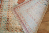 The fine, high-density weave on the back of an antique silk Haji Jalili Tabriz rug.