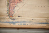 Lower section of vintage 1919 South America map with title, grid, and subtle patina.
