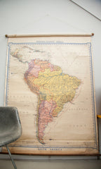 Vintage Denoyer Geppert 1919 South America Pull Down Map // ONH Item 1879 Image 6