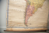 Vintage Denoyer Geppert South America map displaying subtle pink, yellow, off-white tones and aged character.