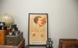 Framed 19th Century Yaggy's anatomical chart depicting a human head with exposed brain.