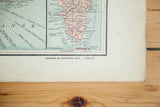 Bottom right corner of the antique map, revealing printer details and aged patina.