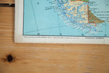 Copyright details and longitude numbers on the late 1940s-1950s Argentina map.