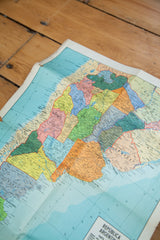 Vintage Argentina map, lower corner detail with 'REPUBLICA ARGENTINA' title and blue ocean.