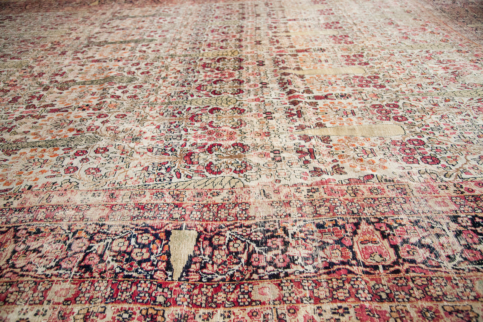 9x13 Antique Persian Kerman Carpet Cypress Trees // ONH Item 1890 Image 1