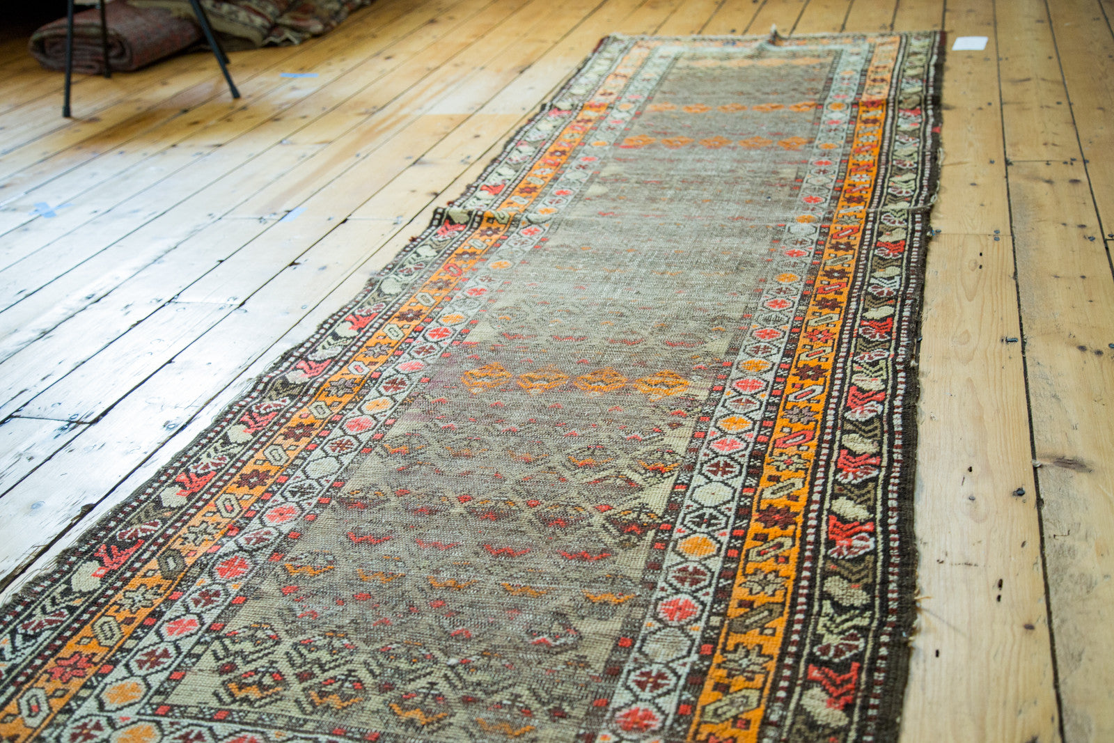 3x10 Antique Caucasian Orange Rug Runner // ONH Item 1899 Image 1