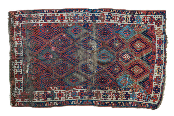 4.5x7 Antique Distressed Jaff Kurd Rug // ONH Item 1903