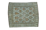 Distressed Antique Caucasian rug, circa 1910, muted blue-green with orange lotus and star border.