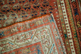 Antique Persian Serbend rug foundation, revealing fine hand-knotted weave and secured edge.