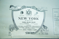 Vintage Pull Down Map of New York State // ONH Item 1933 Image 2