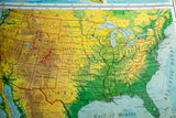 Vintage Rand McNally map detail, showing central US states and cities with topographical colors.