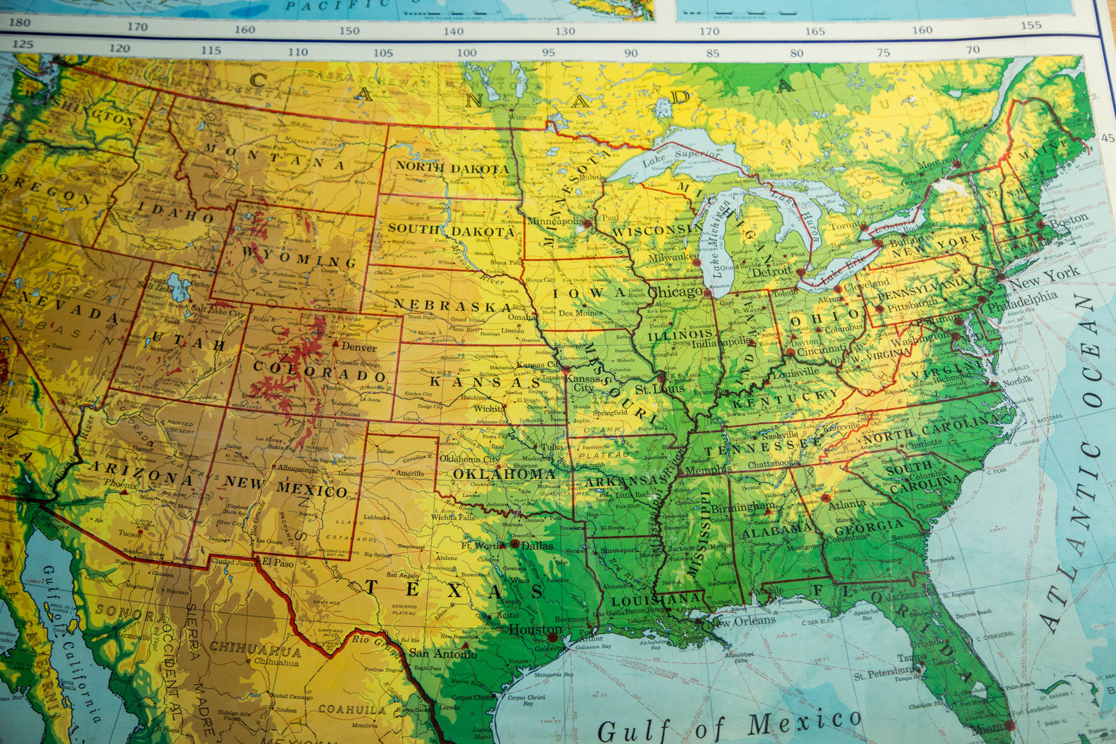 Rand McNally Vintage Pull Down Map of United States // ONH Item 1934 Image 1