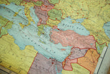 Rand McNally map showing southeastern Europe, Middle East, subtle blues, and visible creases.