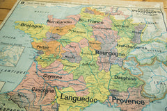 Antique Pull Down Map Of France // ONH Item 1937 Image 1