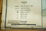 Antique pull down map legend, Denoyer-Geppert label, scale, and aged cream paper.