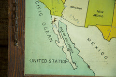 Antique Map Folk Art Painting of United States on tin // ONH Item 1938 Image 3