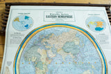 Upper left of 1938 Eastern Hemisphere map, showing Southern Hemisphere inset, climate zones.