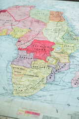 Vintage Cram's 1938 map of Southern Africa, featuring muted pastel territorial colors.