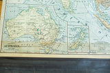 Vintage 1938 Cram's map section with Australia, New Zealand, and subdued colors.