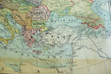 Crams 1938 vintage map section displaying Eastern Europe, Turkey, and the Middle East.