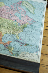 Crams 1938 Edition Vintage Pulldown Map Of North America // ONH Item 1945 Image 3