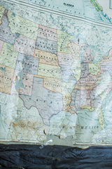 Lower section of 1938 Cram's US map, with Gulf of Mexico and paper tears.
