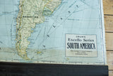 Publisher's cartouche on the Cram's 1938 Excello Series map of South America.
