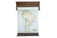 Crams 1938 Edition Vintage Pulldown Map Of South America // ONH Item 1947