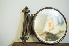 Antique Beveled Glass Fleur de Lis Accordion Shaving Mirror // ONH Item 1948 Image 10