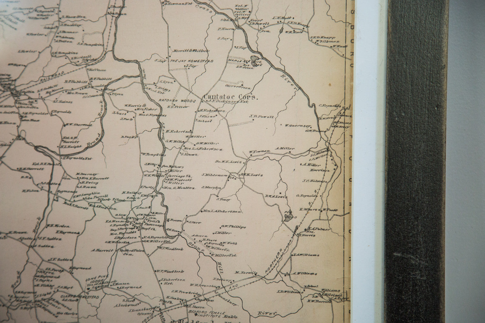 Antique Bedford New York Westchester Map // ONH Item 1949 Image 1