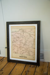 Bottom left of antique Bedford map, showing 