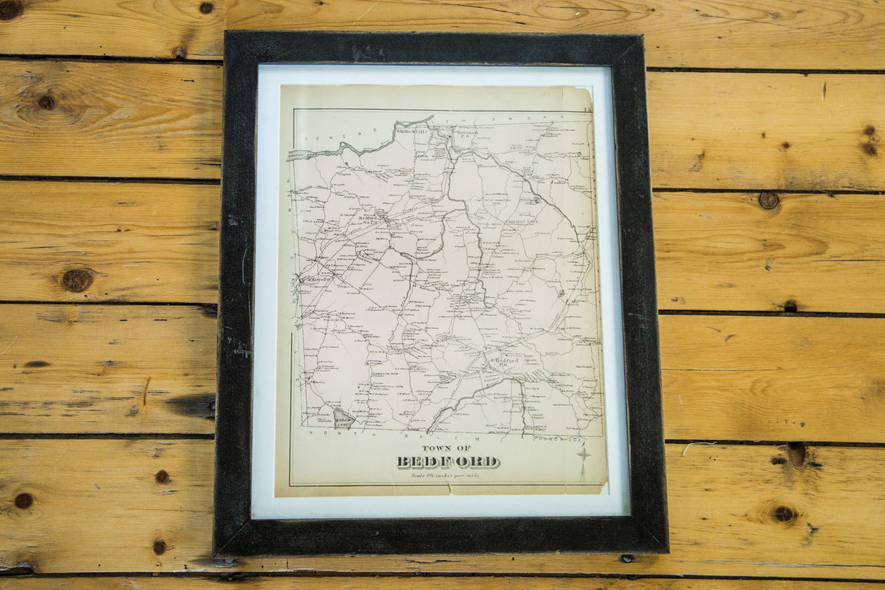 Antique Bedford New York Westchester Map // ONH Item 1949