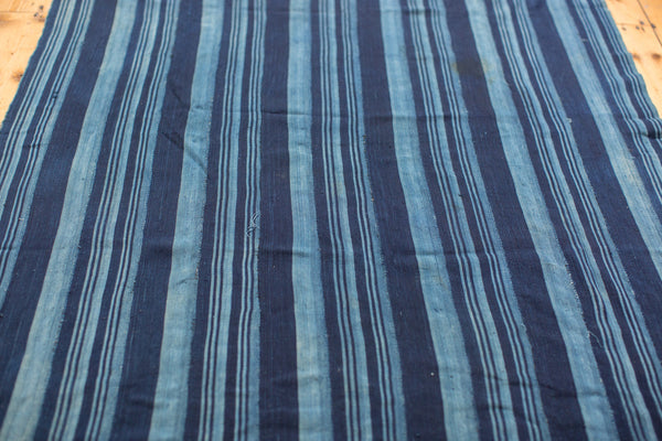 4x5 Square Indigo Blue Striped Textile // ONH Item 1954 Image 1