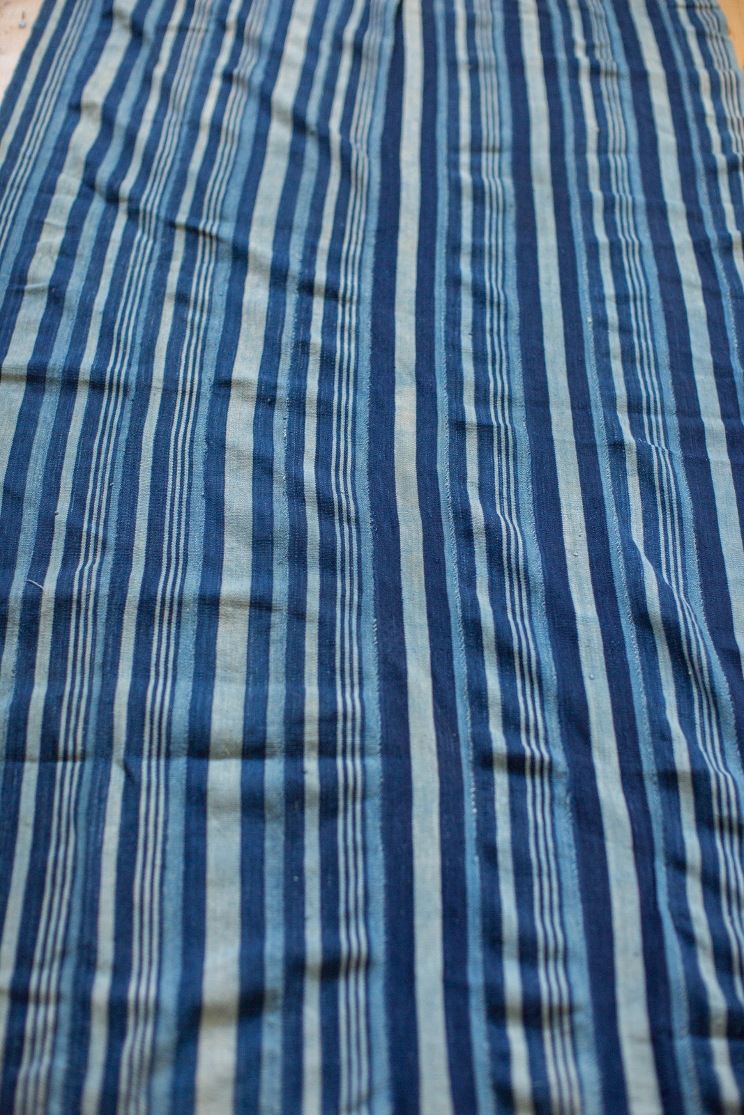 3x5.5 Indigo Blue Striped Textile // ONH Item 1955 Image 1
