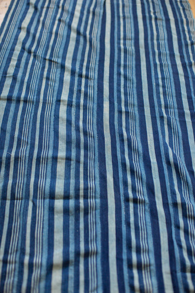 3x5.5 Indigo Blue Striped Textile // ONH Item 1955 Image 1