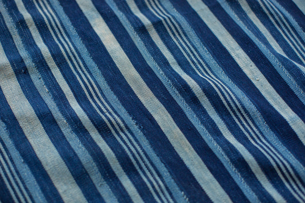 3x5.5 Indigo Blue Striped Textile // ONH Item 1955 Image 2