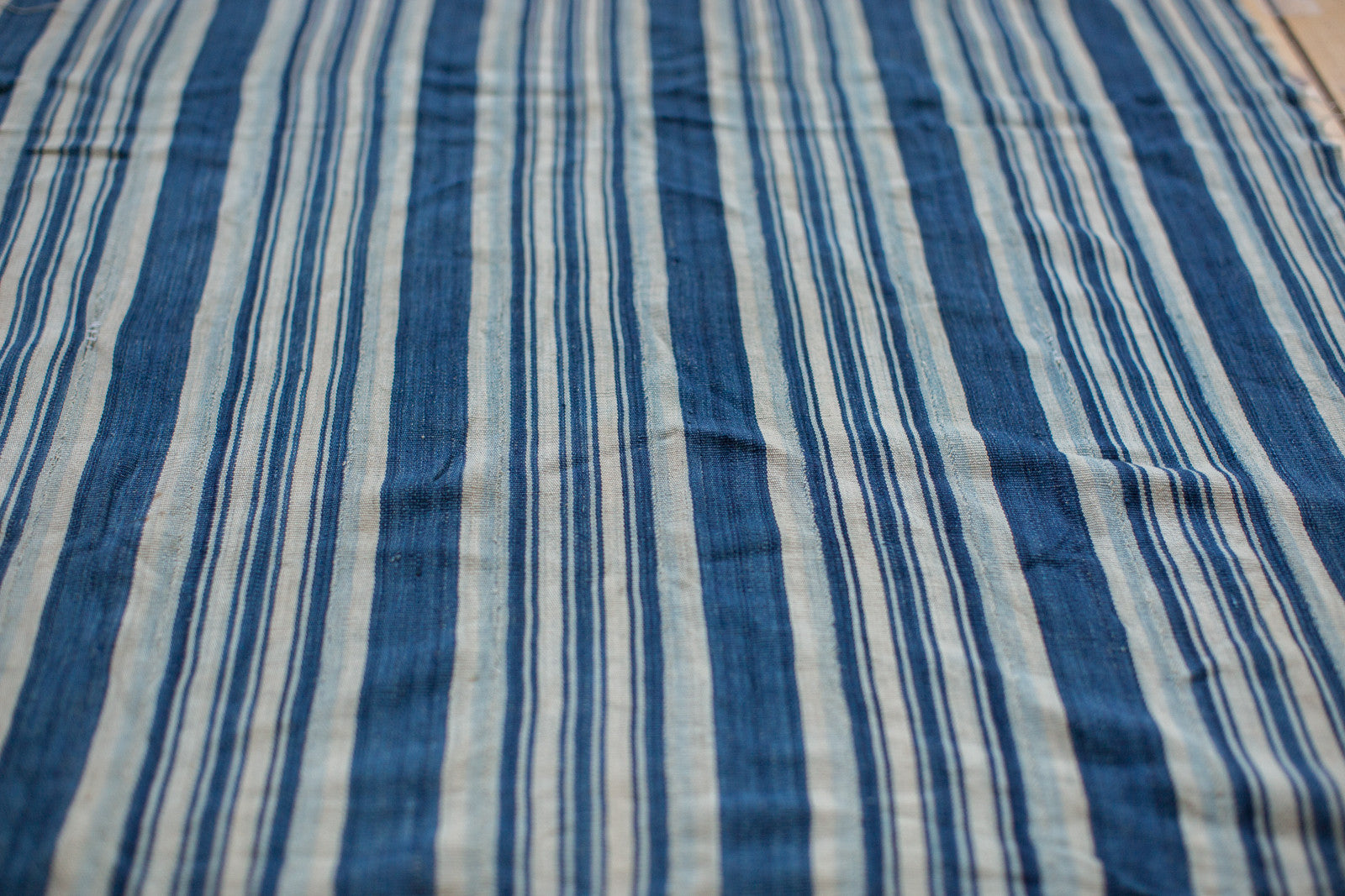 3x4.5 Indigo Blue Striped Textile // ONH Item 1964 Image 1