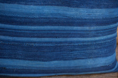 Dark Blue Striped Indigo Lumbar Pillow // ONH Item 1967B Image 1
