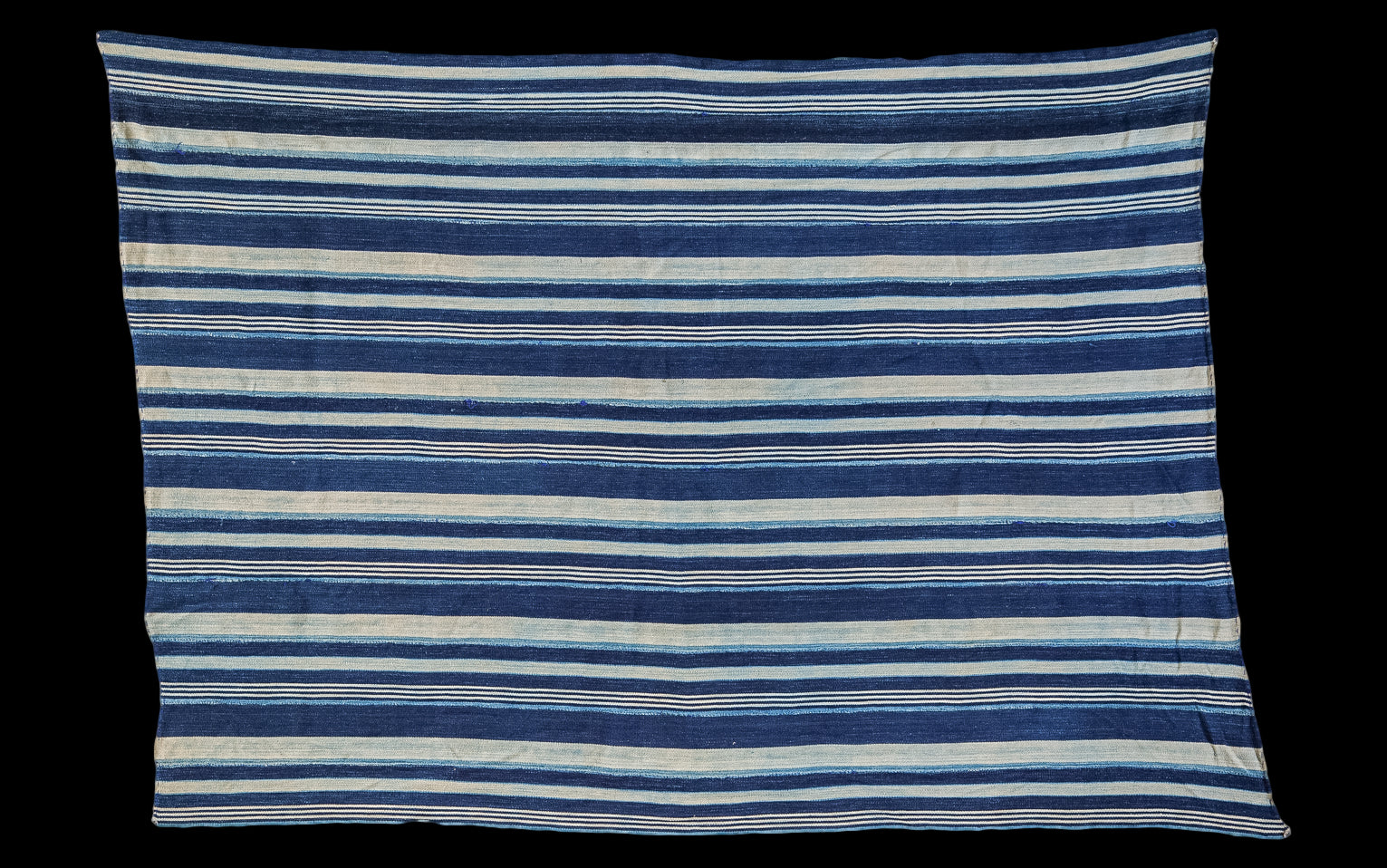 3.5x5 Indigo Blue Striped Textile