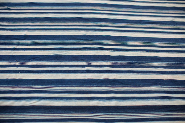 3.5x5 Indigo Blue Striped Textile // ONH Item 1968 Image 1