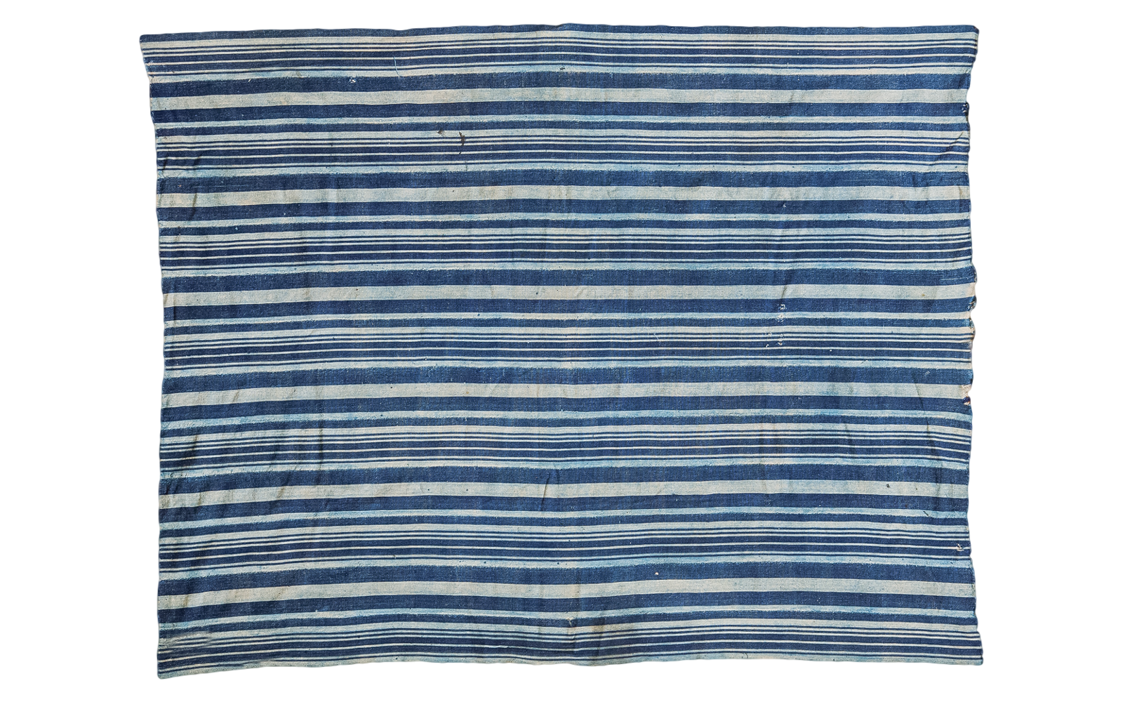 4x5 Square Indigo Blue Striped Textile