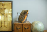 Vintage Fred Medart gym locker wire basket, original number tag, imperfect wiring.