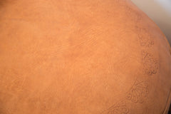 Antique Revival Leather Moroccan Pouf Ottoman - Camel Brown // ONH Item 1991-1A Image 12