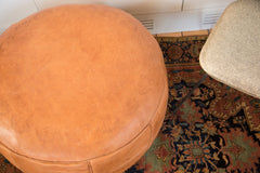 Antique Revival Leather Moroccan Pouf Ottoman - Camel Brown // ONH Item 1991-1A Image 10