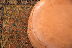 Antique Revival Leather Moroccan Pouf Ottoman - Camel Brown // ONH Item 1991-1A Image 11